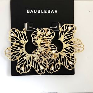 Baublebar Earrings Lg Flower  Gold Tone New with Tag